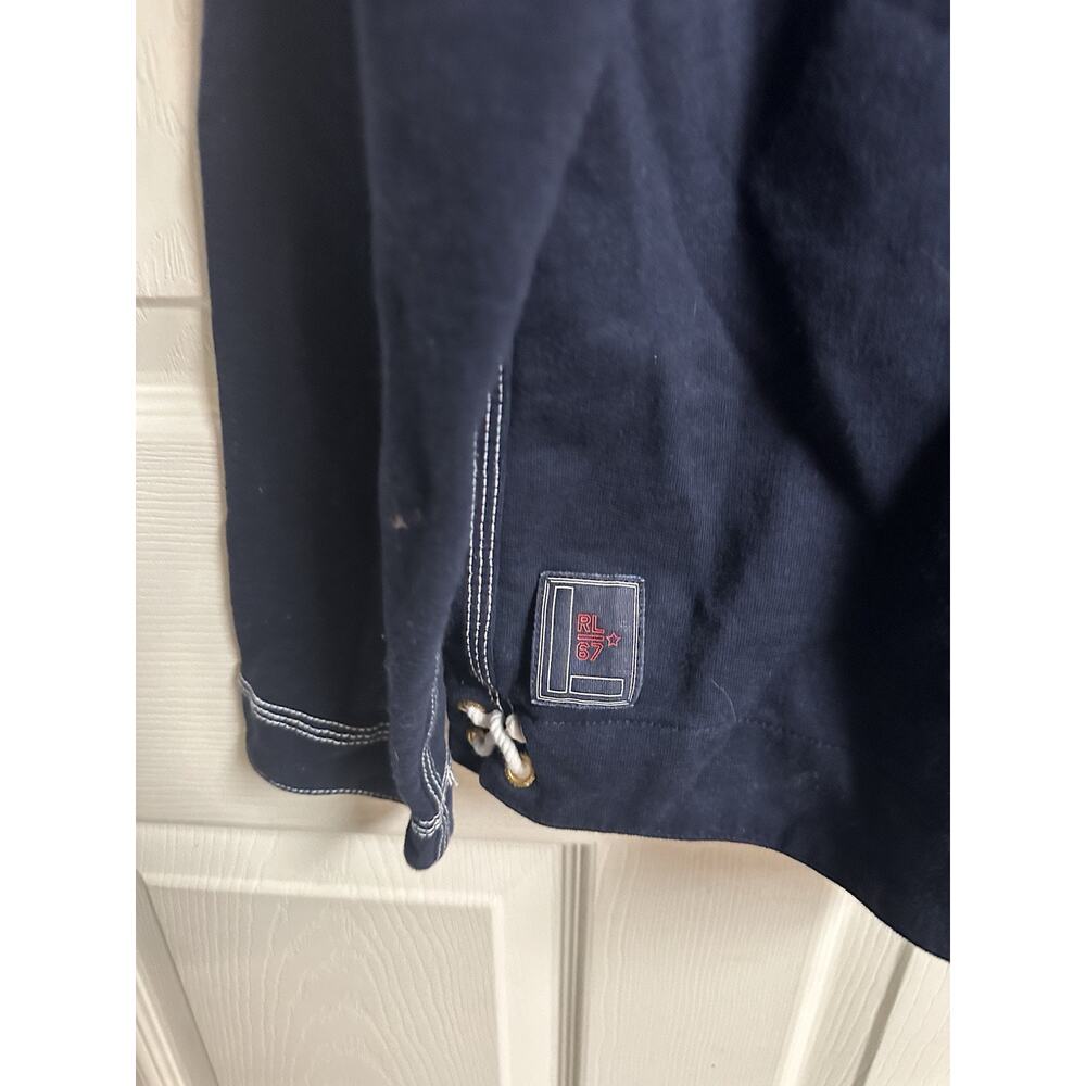 Ralph Lauren Polo Jeans Co Sweatshirt Sweater Med Navy Blue 67 RL 1967 Logo Ties - Picture 2 of 7